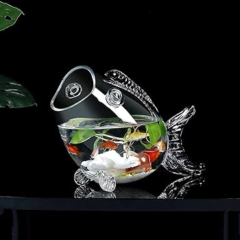 エレガントで豪華なガラス製魚型ランプ　未使用元箱付き Amazon.co.jp: 金魚鉢 クリエイティブオフィスホーム家具装飾